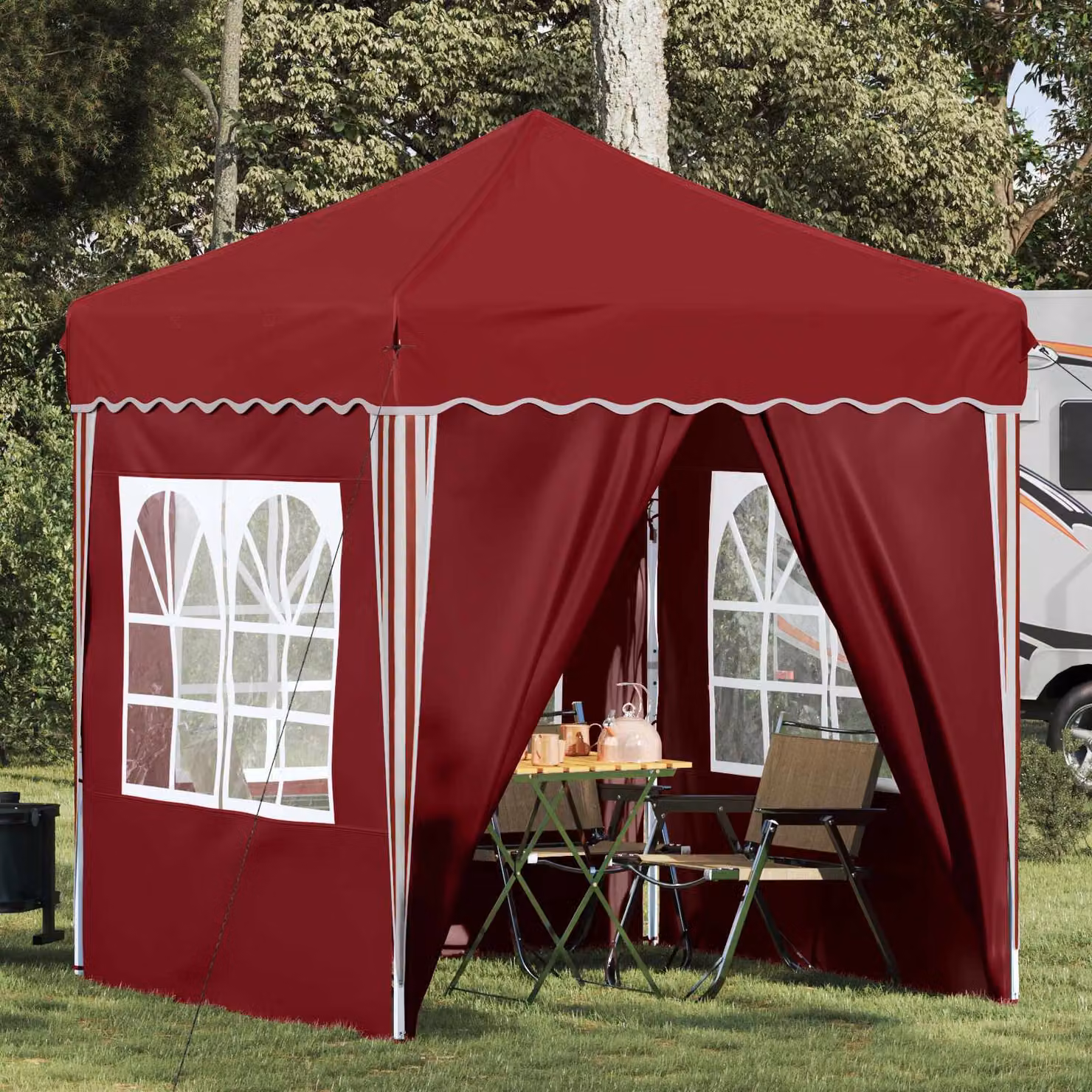vidaXL Tenda per feste pop-up rossa L/P/H: 195 x 195 x 245 cm