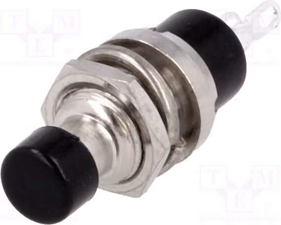 2 interruttori a pulsante ON-(OFF) - NC, 1A/250VAC, modello PS10C2BK, tipo Stard, posizione: 2