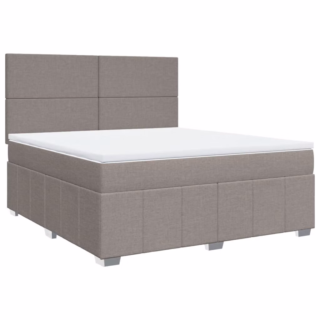 Giroletto a Molle con Materasso Tortora 180x200 cm in Tessuto