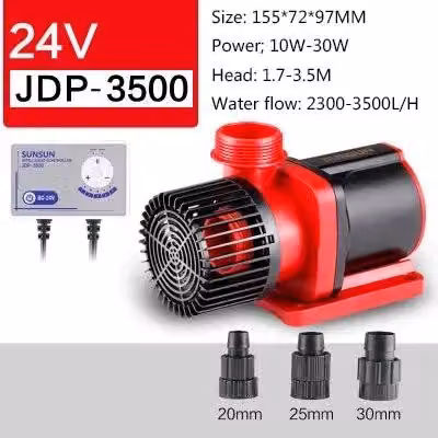 Pompa sommergibile - JDP-3500 - Frequenza variabile - Controllo tramite WiFi - Funzionamento silenzioso - Adatta per acquari, acquari marini e stagni - 110–240 V - Adattatore per il Regno Unito