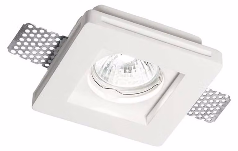 Faretto Ad Incasso Moderno Samba Square Gesso Bianco 1 Luce Gu10 D60Cm