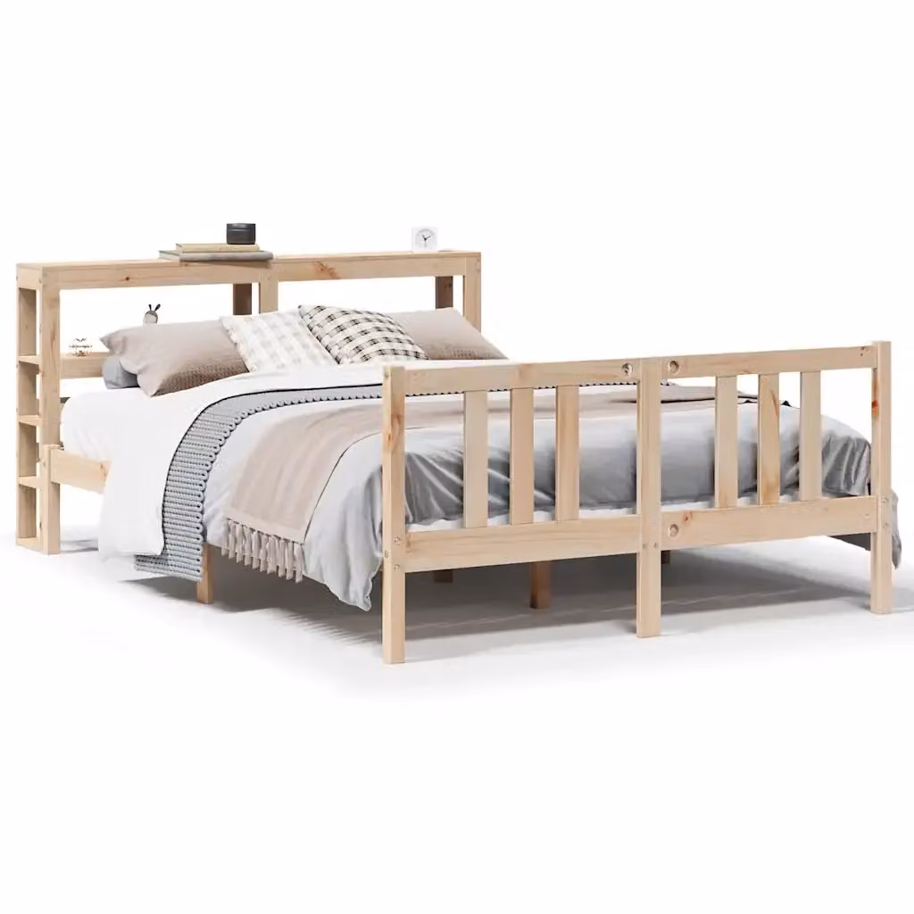 vidaXL Giroletto con Testiera in Legno Massello di Pino, Colore Marrone, L/P/H: 120 x 200 cm – 2