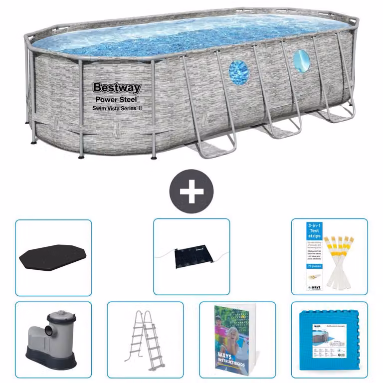Bestway Power Steel, piscina ovale - 549x274x122 cm - composta da 6 parti, modello S621