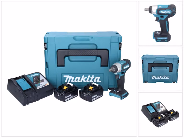 Avvitatore a impulsi a batteria Makita DTW 181 RTJ 18 V 210 Nm 1/2" brushless + 2x batteria ricaricabile 5,0 Ah + caricabatterie + Makpac