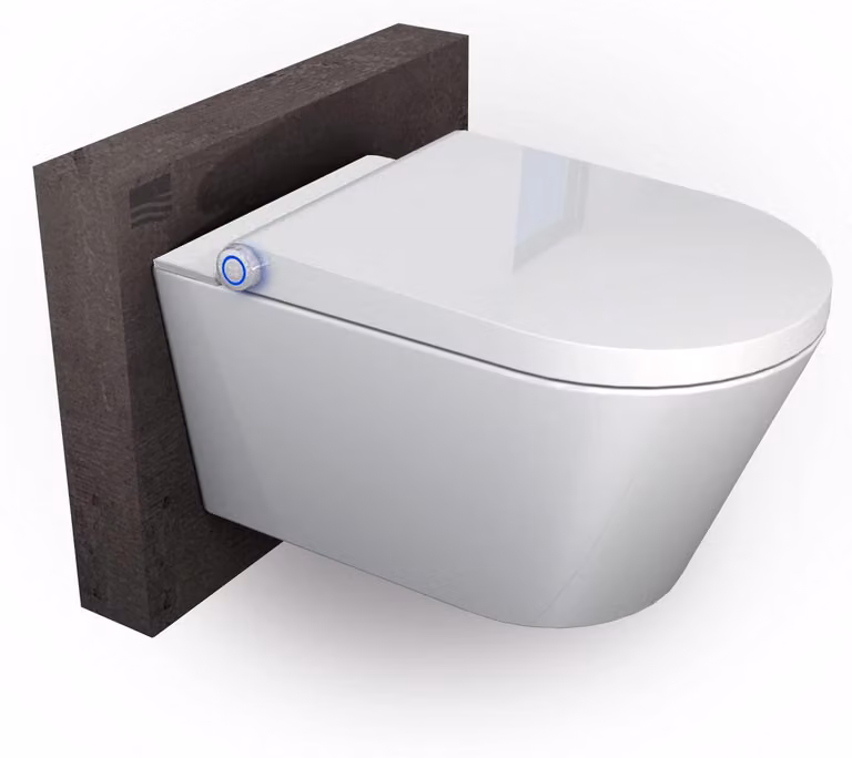 WC con doccia Basic, bianco, dotato di funzioni di irrigazione e sistema di autopulizia