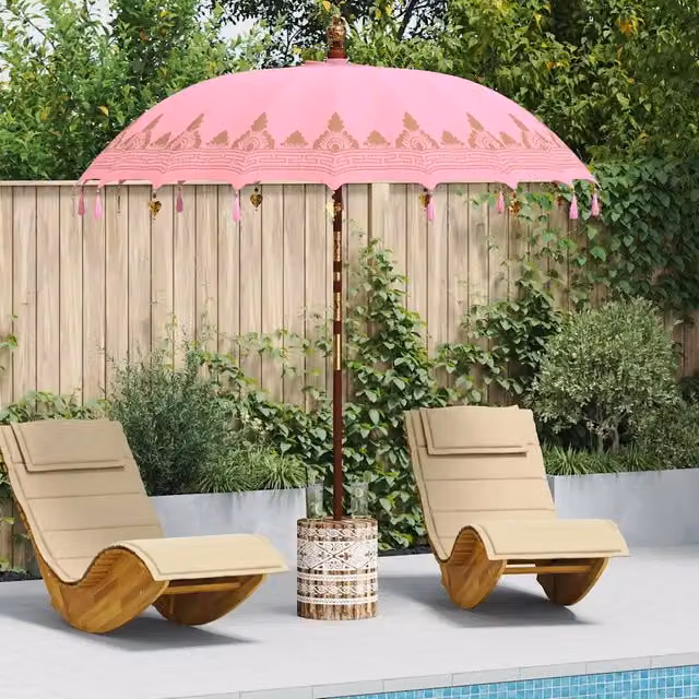 Ombrello balinese con base Rosa Ø 210-220 cm 3356907