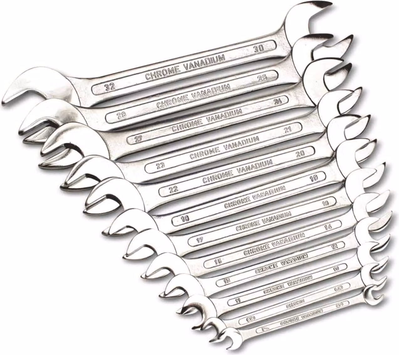 Set di chiavi aperte McDrill, 12 pezzi in acciaio al cromo vanadio, 6-32 mm