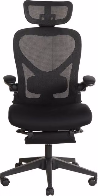 Sedia da ufficio ergonomica pieghevole 62 x 48,5 x 129 cm in rete e schiuma nera con poggiatesta 3D