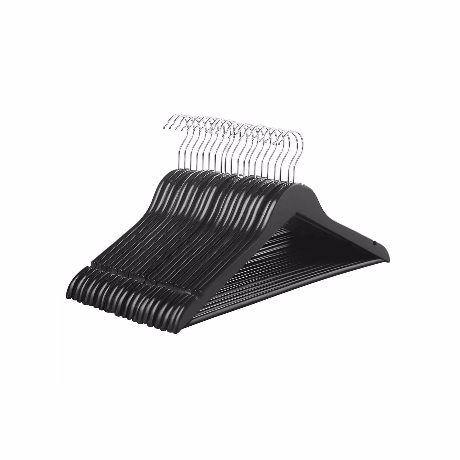 Set di 20 Grucce in Legno, Nero + Argento / Set di 20