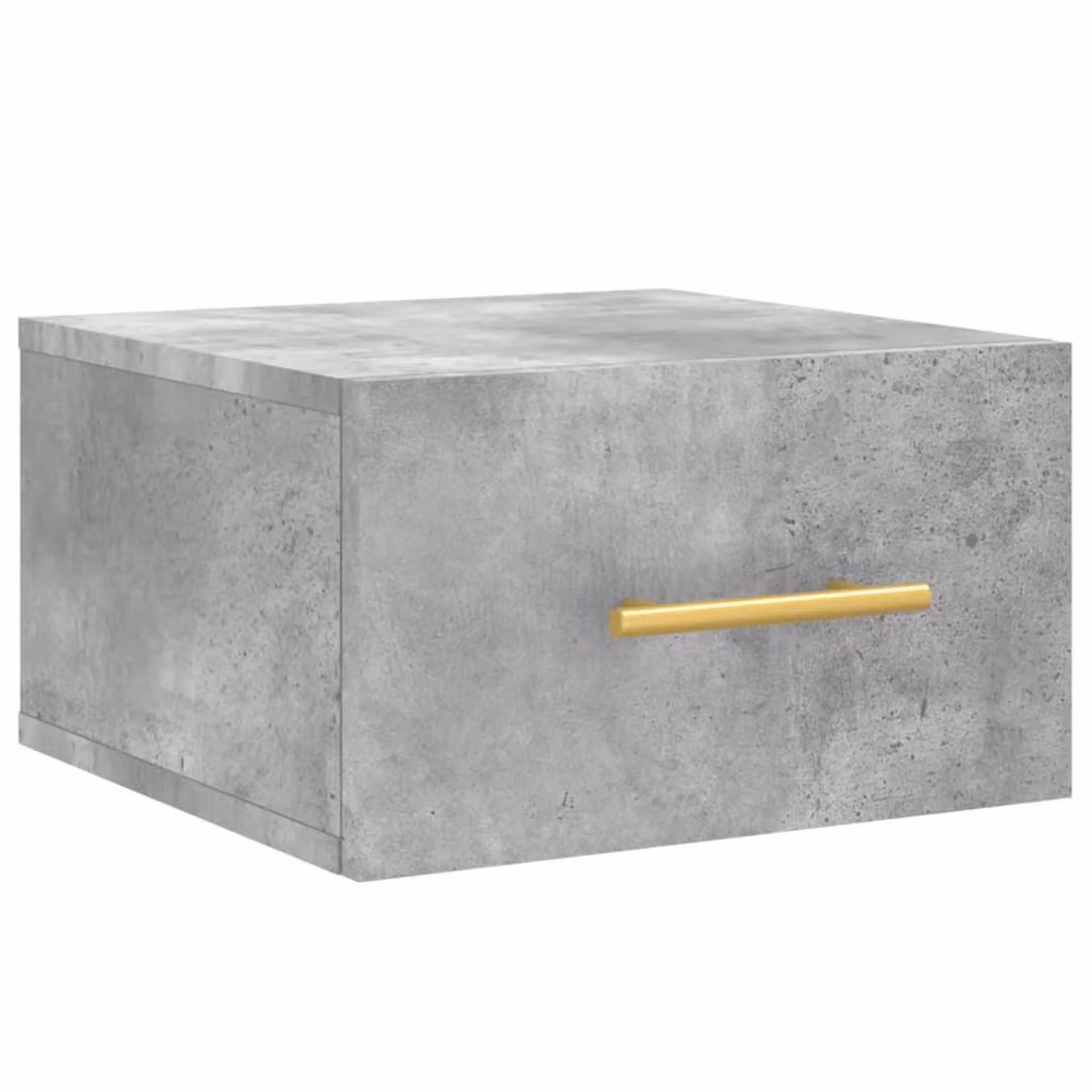 Comodino a Muro Grigio Cemento 35x35x20 cm