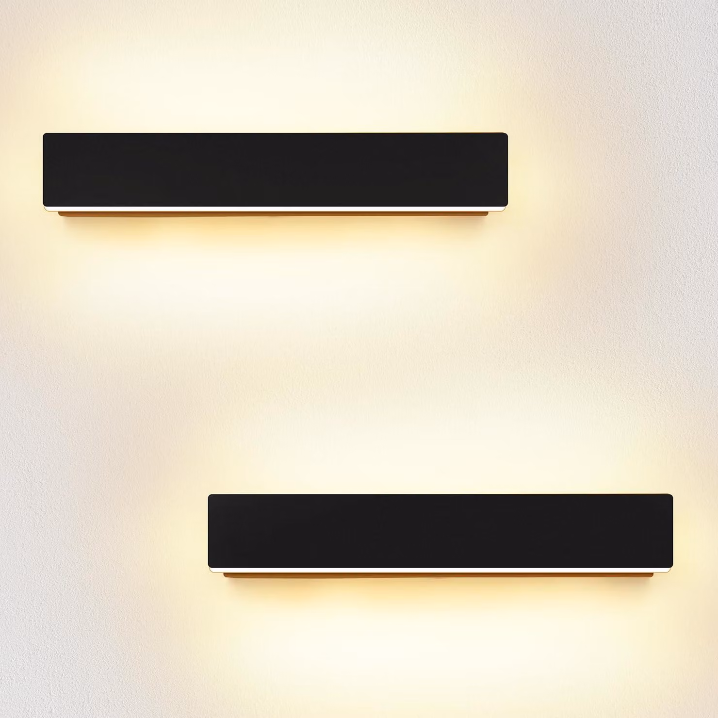 Lampada a LED da parete, 2 luci da 10W, luce calda 3000K, colore nero, set