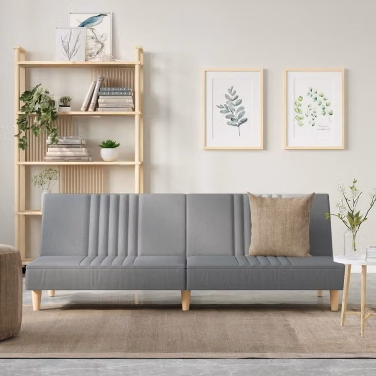 Maison Exclusive - Divano letto, colore grigio chiaro, rivestito in tessuto