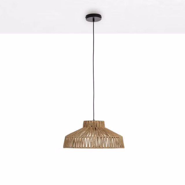 Lampadario a soffitto NIVARO in stile boho con paralume in carta e metallo, disponibile in nero, beige o marrone