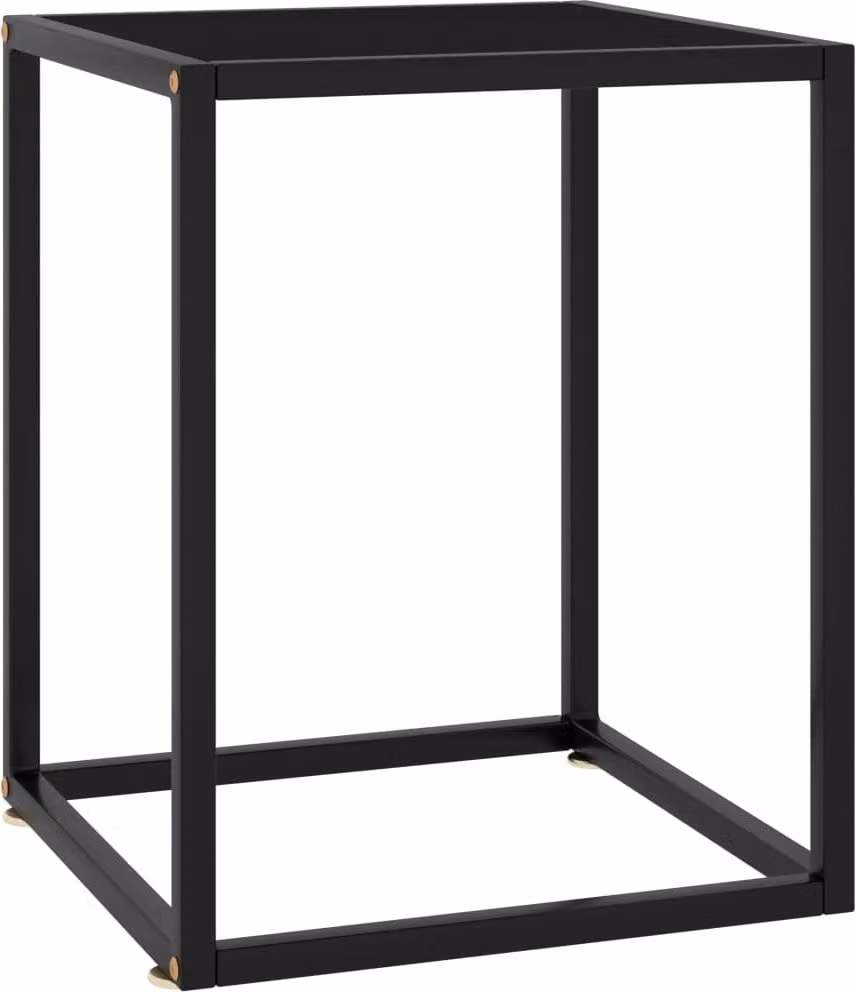 Maison Exclusive - Tavolino nero con piano in vetro nero 40x40x50 cm