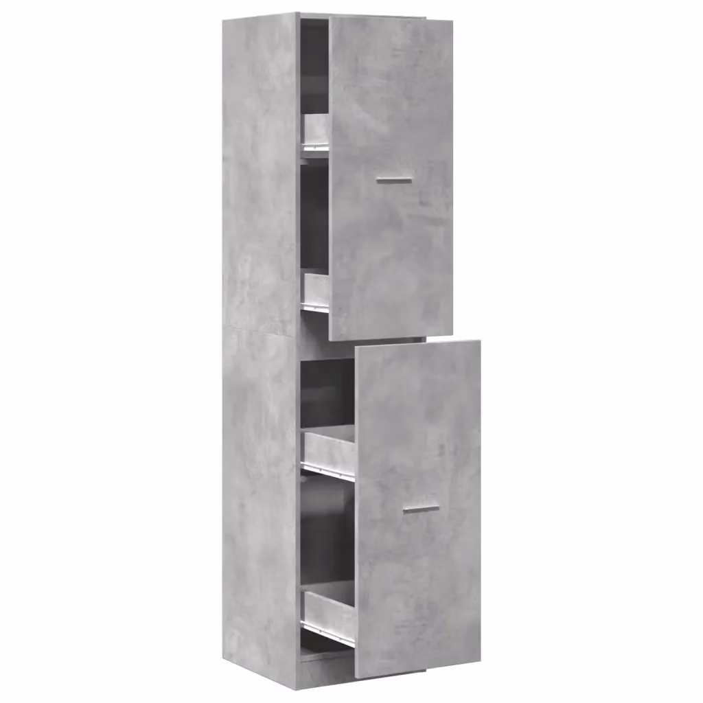 Armadietto da Farmacia a Parete vidaXL Grigio Opaco in MDF con Ripiani Interni L: 40,0 cm, P: 40,5 cm, H: 174,5 cm – 2