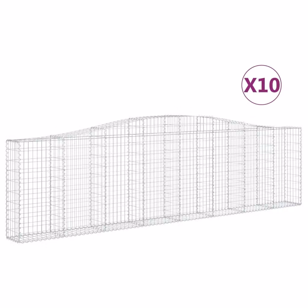 Set di 10 Cesti Gabbioni ad Arco Videx in Acciaio Zincato Argento L: 400 cm, P: 30 cm, H: 100/120 cm – 2