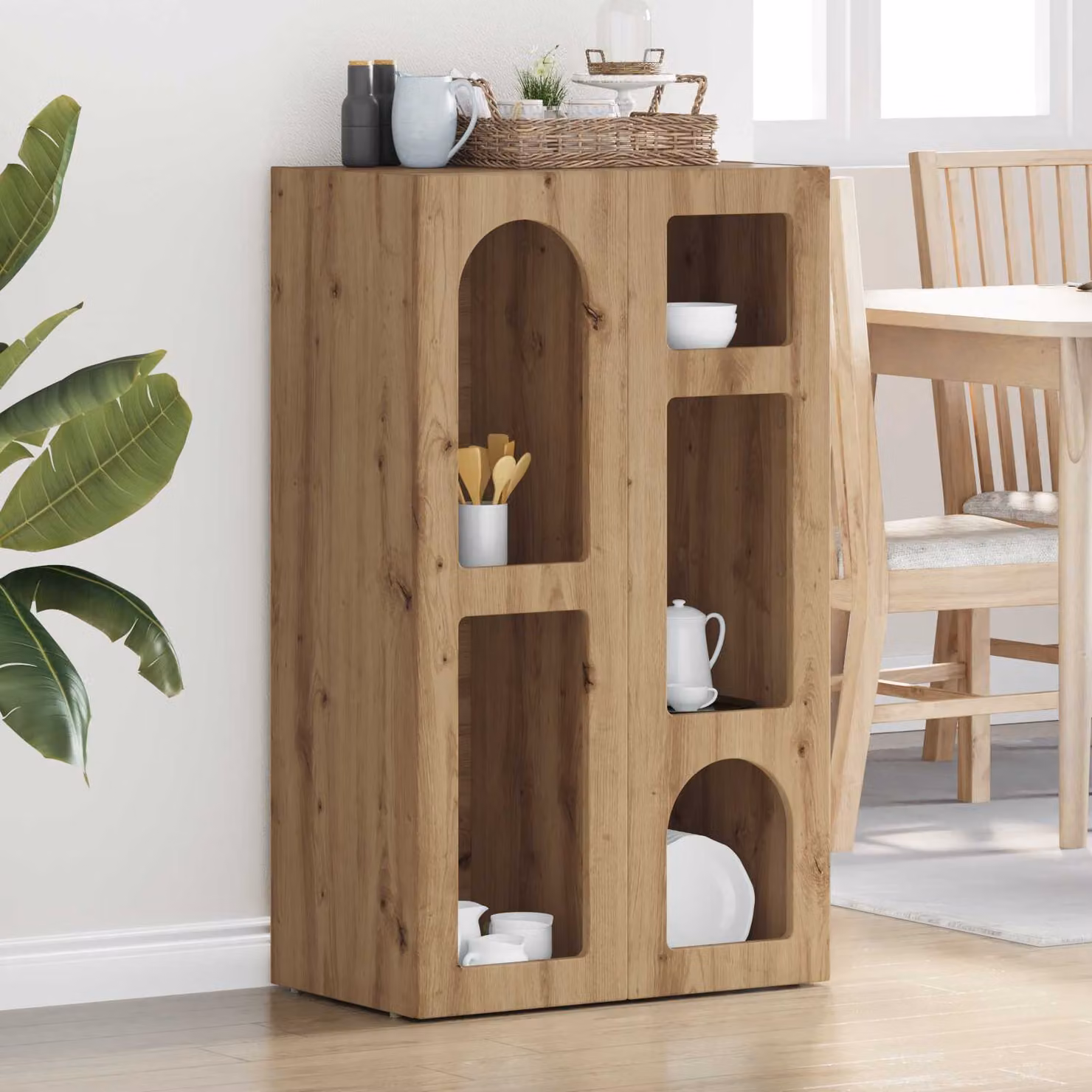 Credenza moderna vidaXL ELST in rovere marrone L: 59 cm, P: 35 cm, H: 100,5 cm