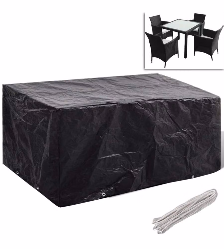 Coperture Arredi Giardino 2pz Polyrattan 8 Occhielli 180x140cm