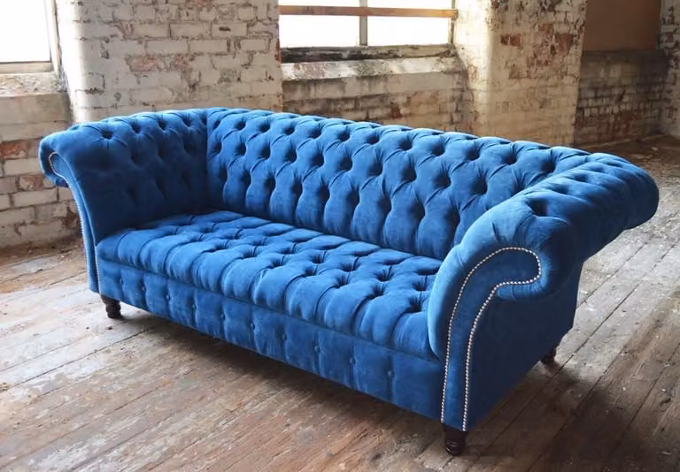 Chesterfield Design Luxus Polster Sofa Couch Sitz Garnitur Leder #143