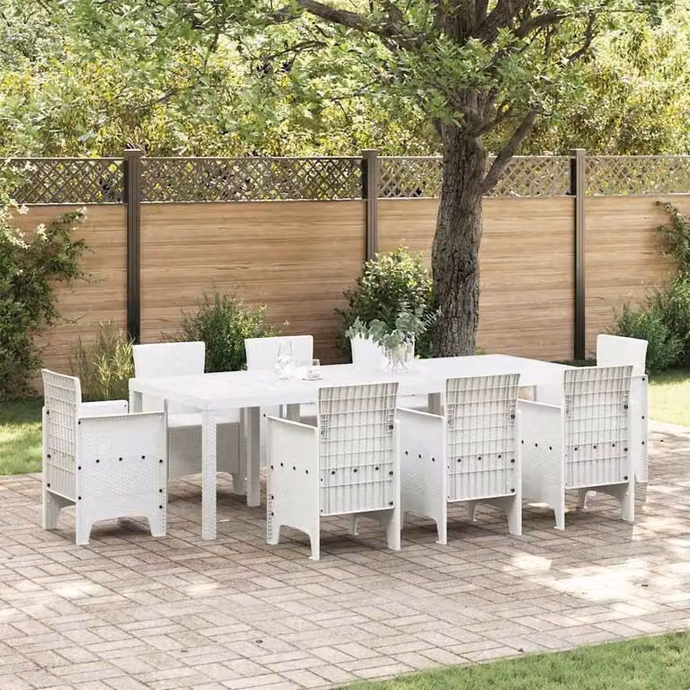 Tavolo da Giardino Bianco 250 x 100 x 73 cm polyrattan