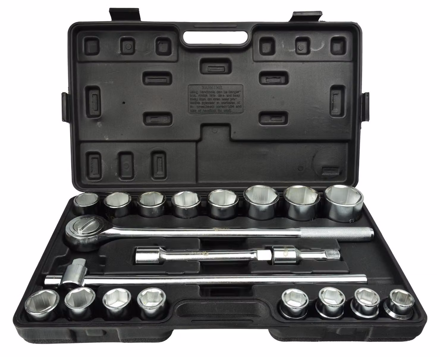 Kit chiavi a bussola,cricchetto e prolunghe 3/4'', 19-50 mm, kit attrezzi per auto, officina, fai-da-te ,21 pezzi Geko
