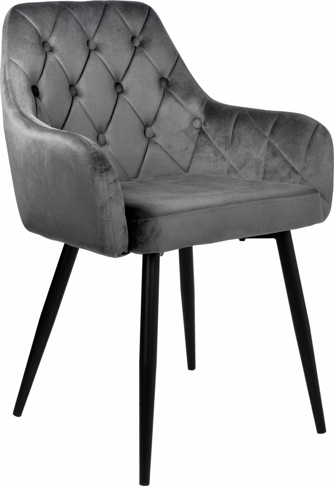 Sedia in velluto ATLANTA VELVET, gambe in metallo, grigio