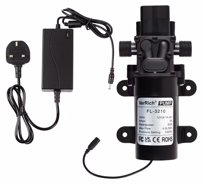 Pompe a membrana 12V, 100 PSI, 4 litri/minuto, attacco da 18 mm
