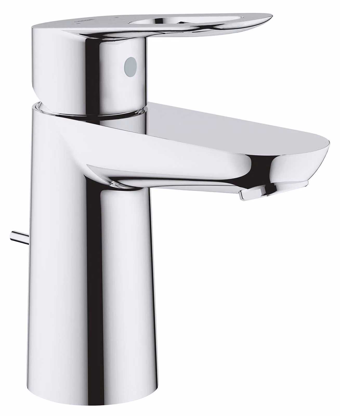 Miscelatore per lavabo, modello "S", con asta di comando, cromato, per foro singolo