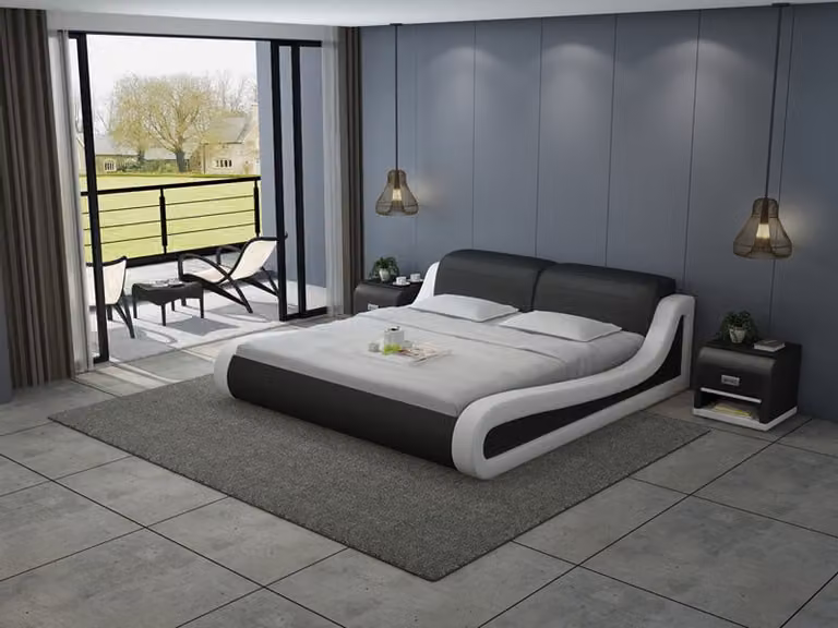 Leder Bett mit USB Polster Betten Luxus Doppel Hotel Ehe Big 140/160/180 LB8831