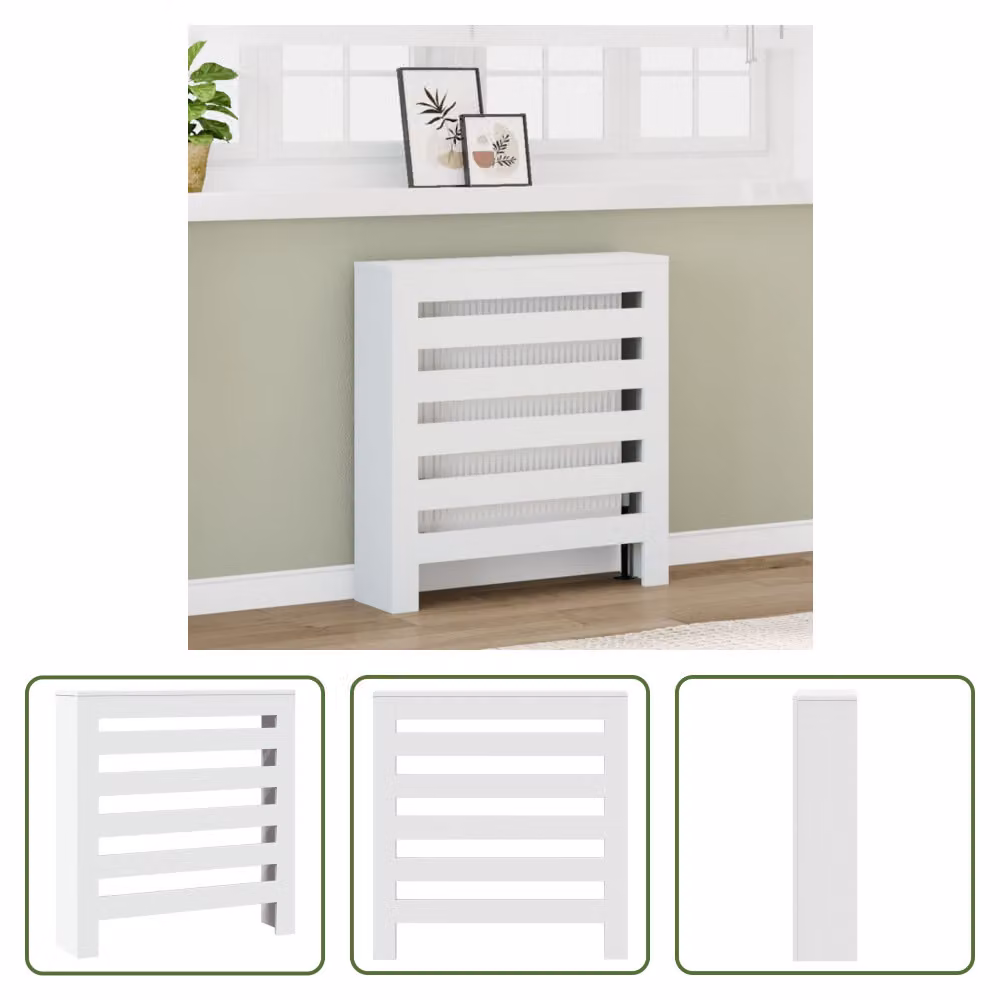 The Living Store Rivestimento per radiatori Bianco 78x20x82 cm Materiale a base di legno