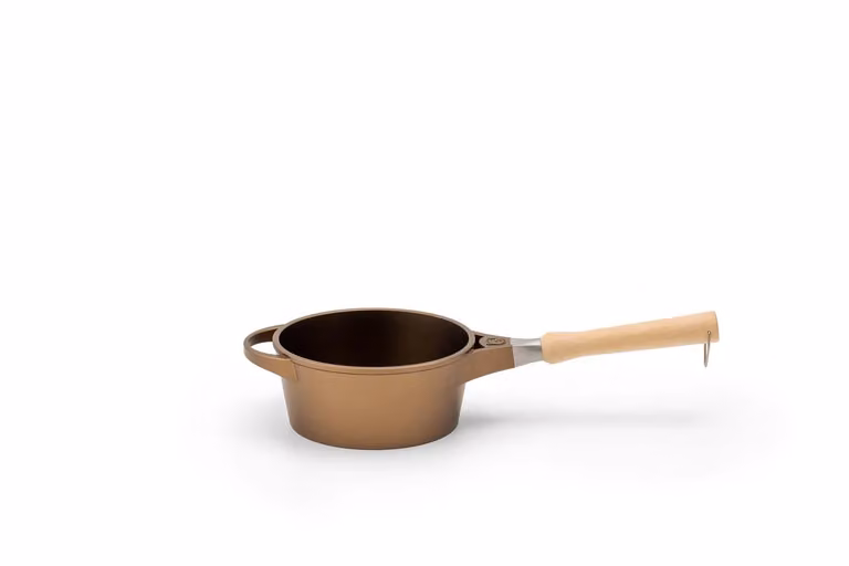 Casseruola in alluminio pressofuso antiaderente per induzione, con manico smontabile in legno, linea K360, diam. 20cm