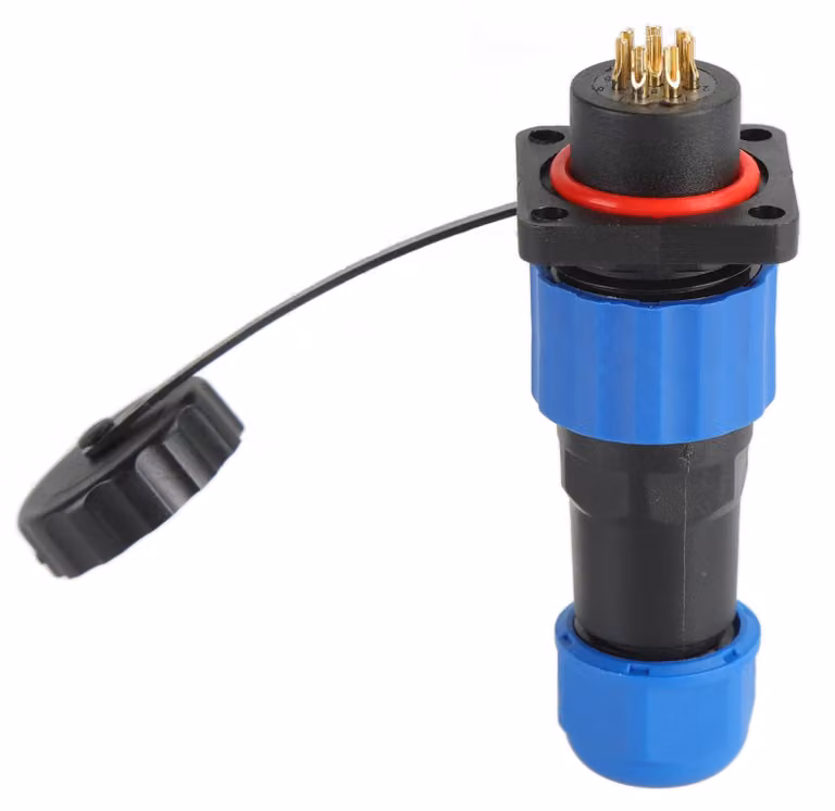 Presa impermeabile IP68, quadrata, connettore di alimentazione aeronautico, adattatore terminale industriale, SP168 pin (250 V, 5 A)