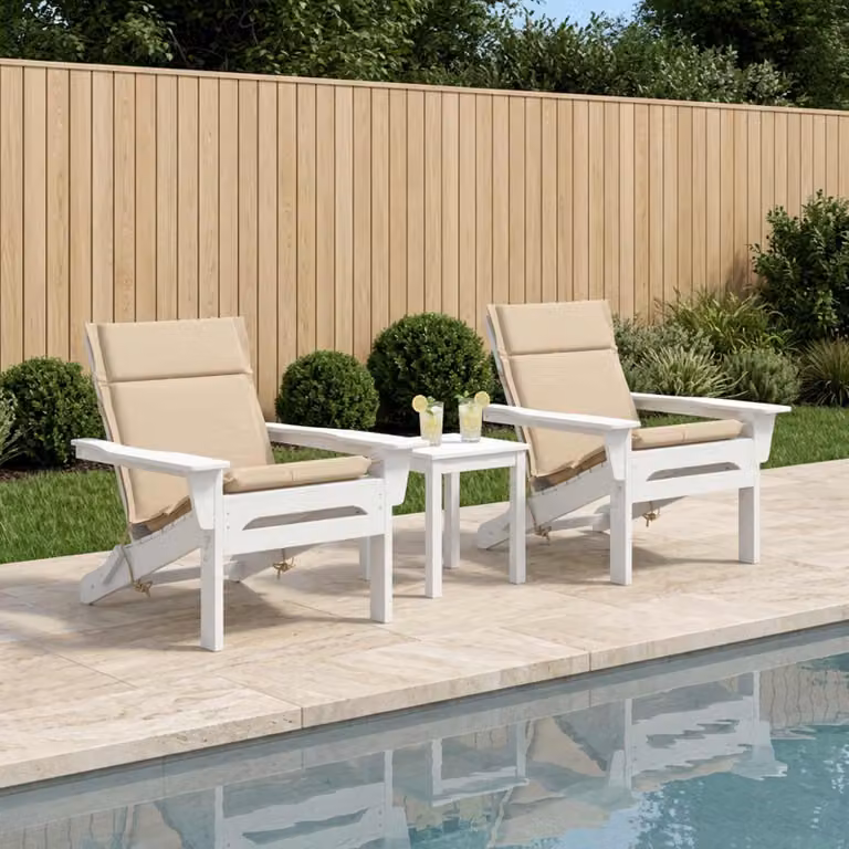 Set di 2 cuscini per sedia alta vidaXL GEMERT in poliestere beige con fodera rimovibile e resistente ai raggi UV