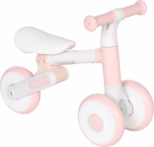 Bicicletta senza pedali pieghevole AIYAPLAY per bambini 1-2 anni con sella regolabile, Rosa, L 52 cm x P 23 cm x H 36.5 cm