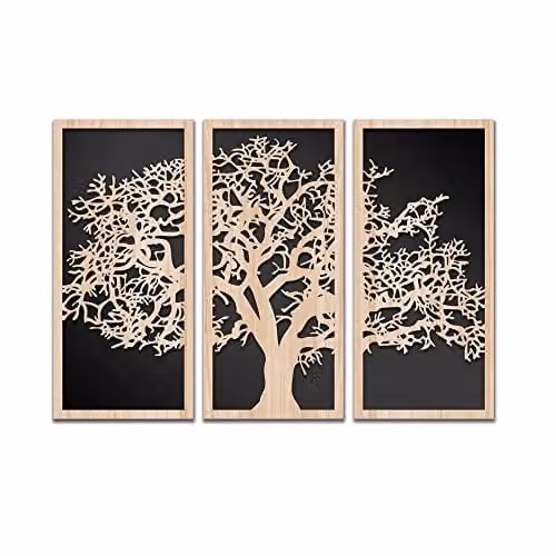SEQUOIA - Quadro Arredo LASERCUT Composito Legno E PVC 100X70 cm