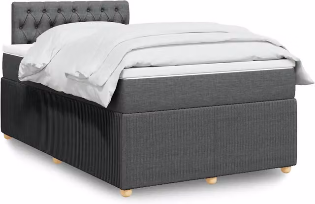 Giroletto a Molle con Materasso Grigio Scuro 120x190cm Tessuto 3289703
