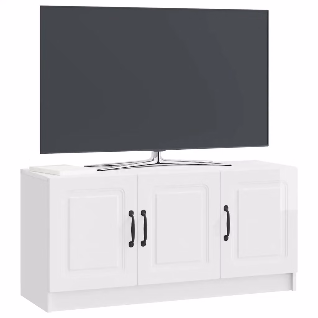 Mobile TV moderno Design In bianco lucido L: 99 cm, P: 34,5 cm, H: 47 cm – 2