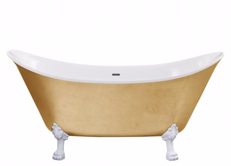 Casa Padrino Vasca da bagno freestanding in stile liberty in oro modello He-Lyd 1730mm - Vasca da bagno freestanding retro antico stile barocco