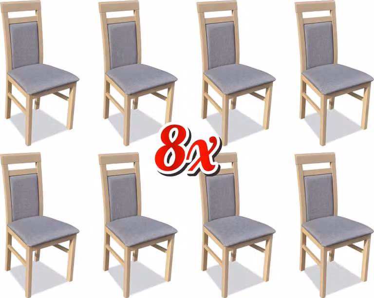 Garnitur Sessel Luxus 8x Stühle Stuhl Polster Design Lounge Ess Sitz Gruppe
