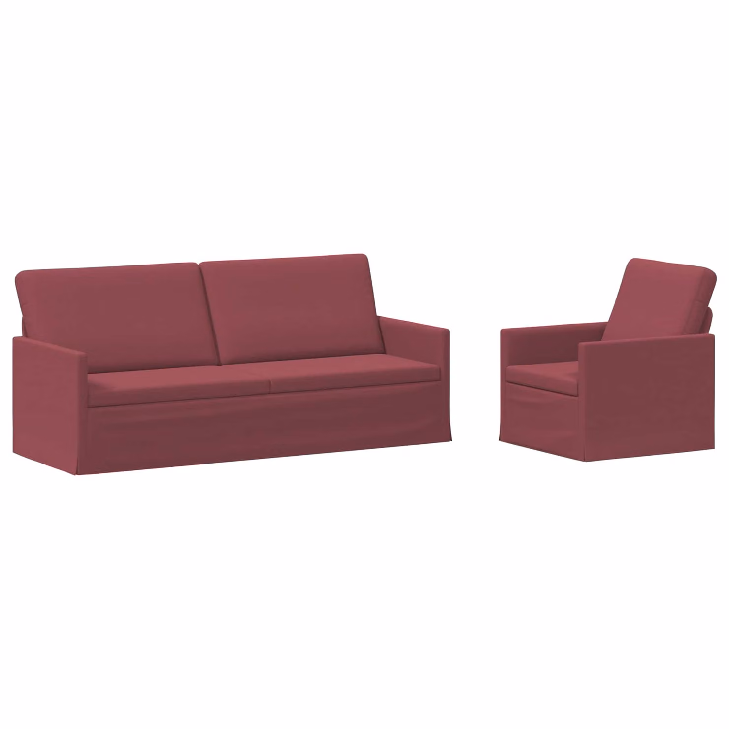 Set di 2 divani moderni vidaXL in tessuto rosso con struttura in metallo per il tuo soggiorno