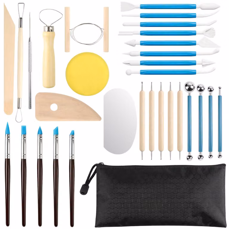 Set di strumenti per la Vetroceramica, composto da 31 pezzi, ideale per la lavorazione di Vetroceramica e argilla