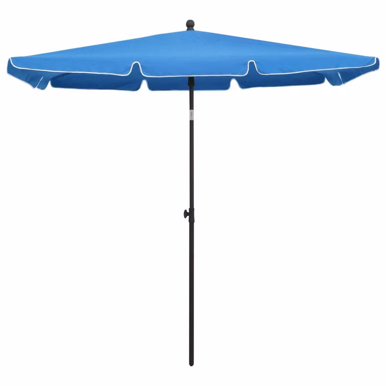 Ombrellone con palo 210x140 cm azzurro