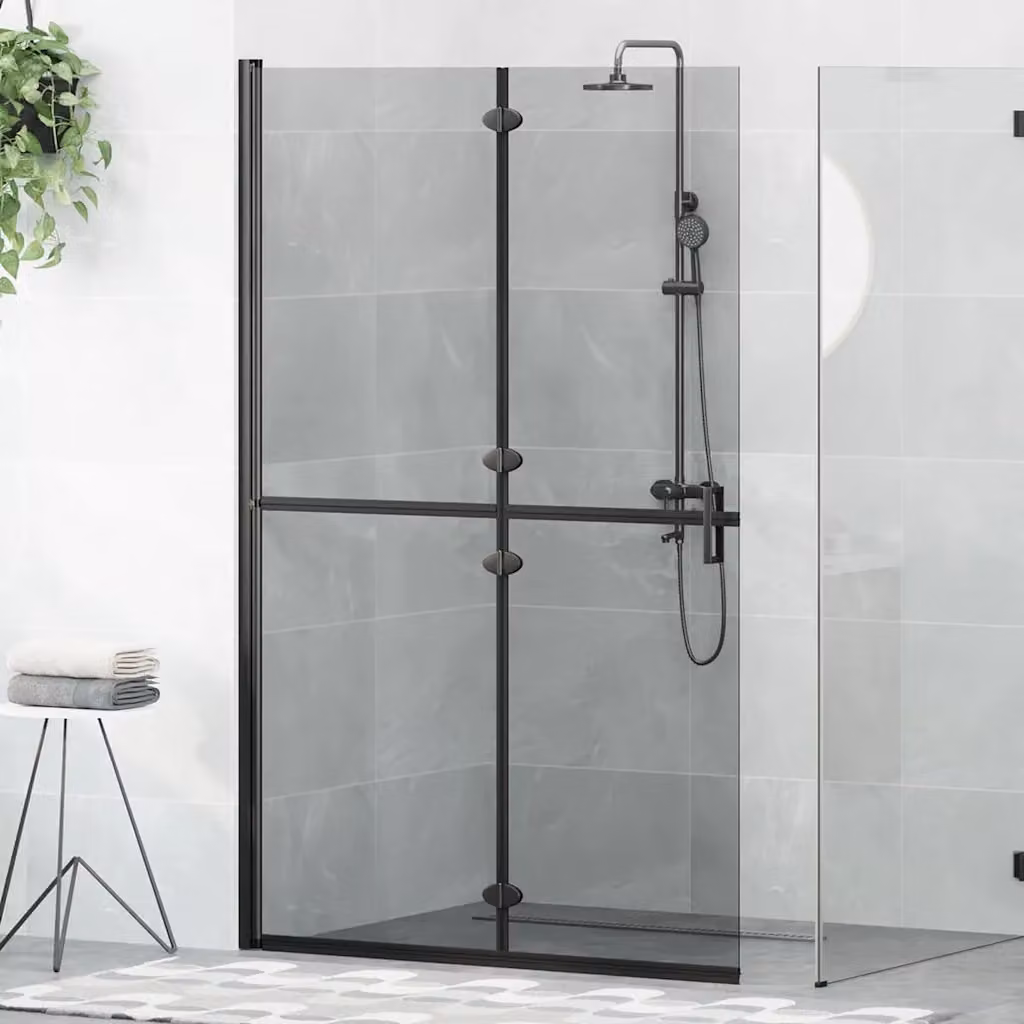 Parete doccia walk-in vidaXL in vetro rettangolare nero L: 120 cm, P: 6,5 cm, H: 190 cm