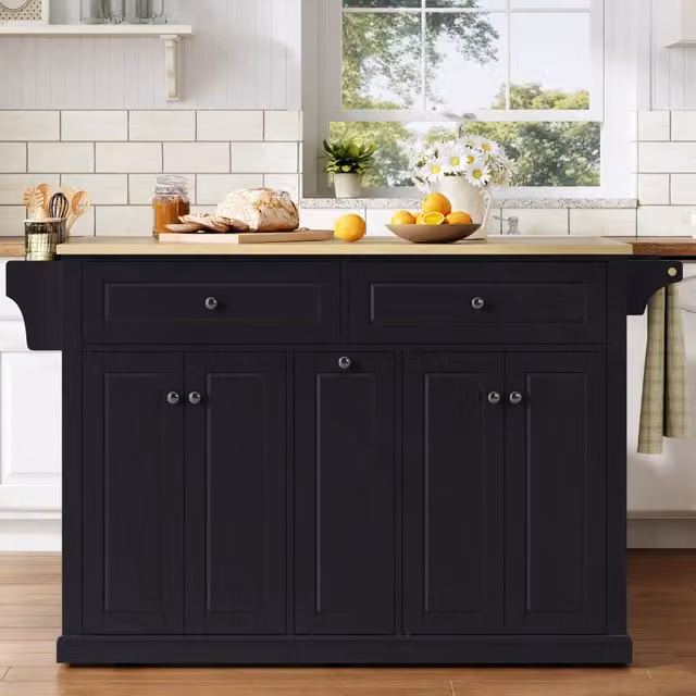 Mobile da cucina Minimal con cassetti e ruote effetto legno, L: 121 cm, P: 49 cm, H: 89 cm