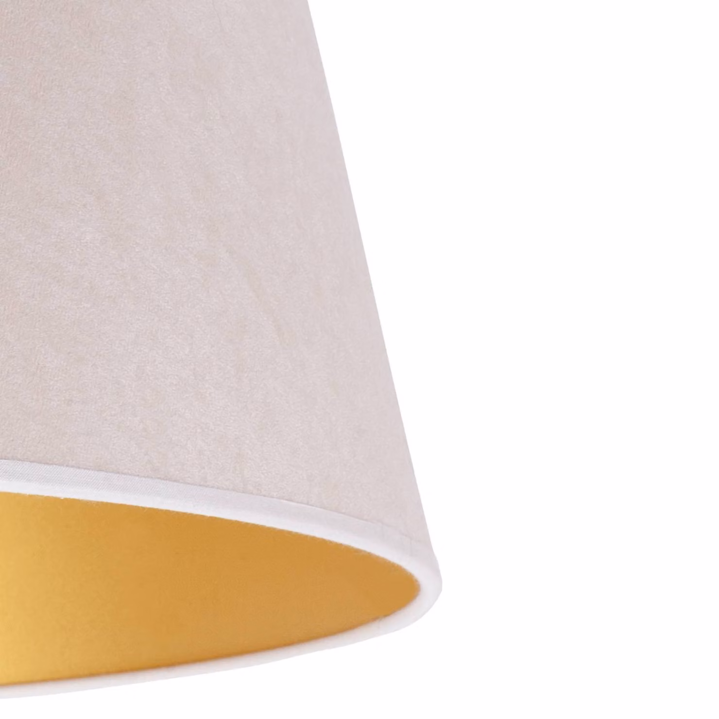 Paralume Cone altezza 25,5 cm, ecru/oro Duolla, Crema / Ambra, Tessuto / Stoffa / Seta