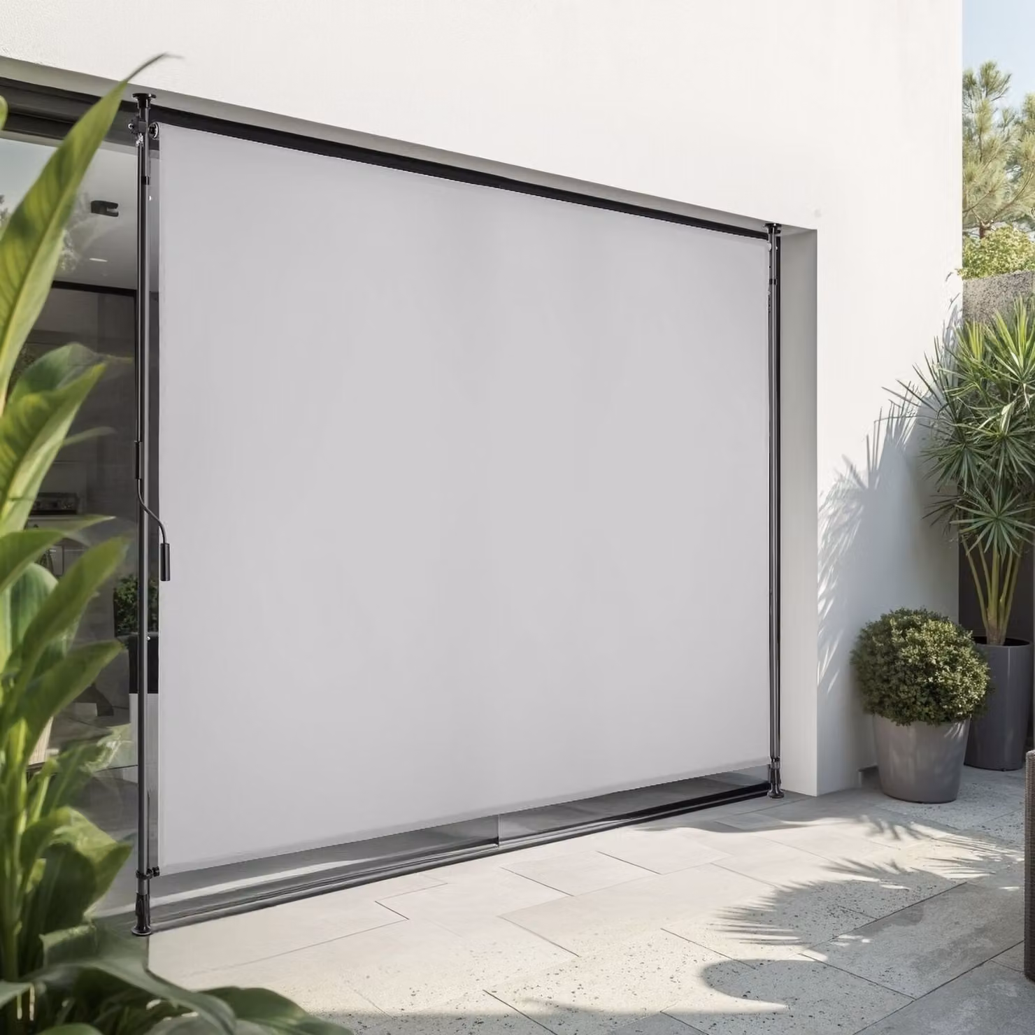 Tenda da sole tectake Taija con manovella manuale, grigio chiaro, L: 208 cm x H: 310 cm – 3