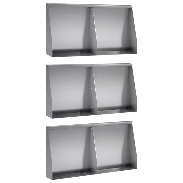 Set di 6 pezzi muro di contenimento vidaXL in acciaio zincato argento L: 40 cm, P: 12 cm, H: 50 cm