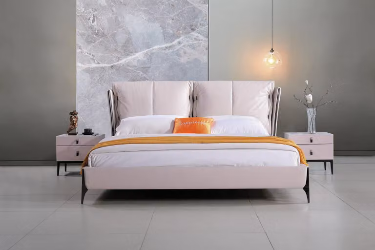 Moderne Design Hotel Bett xxl Betten Luxus Doppel Leder Kunstleder 180x200cm