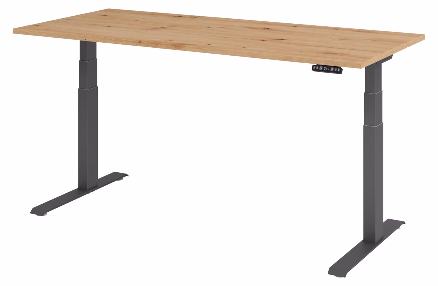 Scrivania elettrica bümö XDKB - Decorazione: rovere nodoso, struttura: grafite, dimensioni: 180 x 80 cm