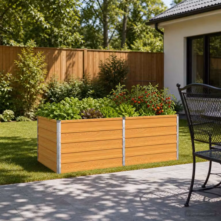 Letto rialzato da giardino vidaXL in metallo Corten color marrone L: 160 cm, P: 80 cm, H: 55 cm
